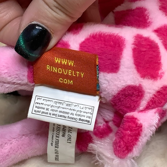 Adventure Planet Pink Plush Giraffe Stuffed Animal Toy Wired Legs - Picture 9 of 13